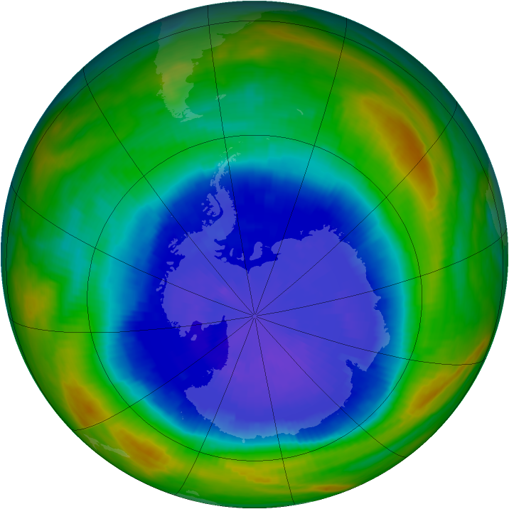 Antarctic ozone map for 22 September 1987